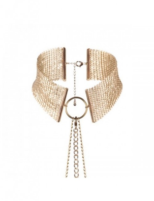 Collar metálico dorado de besexy.com.mx Collar BDSM