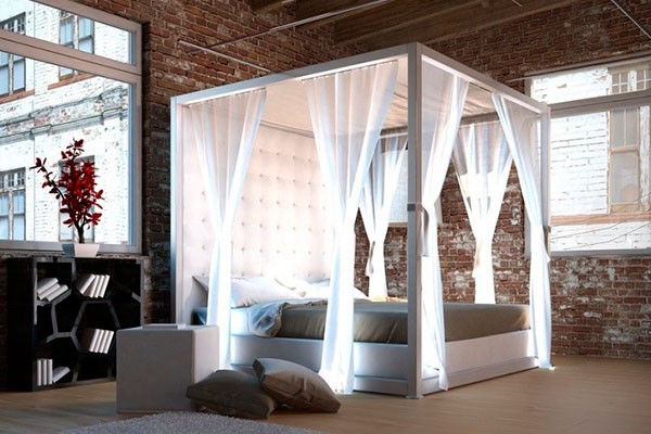 Las camas con dosel transmiten un ambiente romántico. cama con dosel