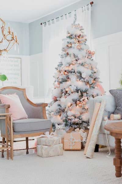 Un árbol blanco resalta en cualquier habitación arbol de navidad gelido