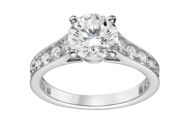 Solitario 1895 de platino con diamantes de Cartier. anillo Cartier