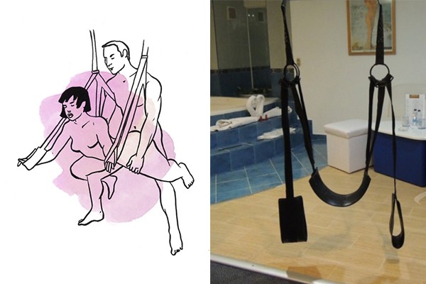 El Columpio de la Habitación Doble con Jacuzzi del Love Hotel Marqués del Peñón, está listo para usarse. empujame