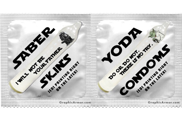 El pedido mínimo es de dos piezas y puedes comprarlas en su sitio web www.graphicarmor.com condones de star wars