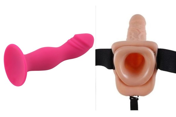 Dildo tradicional / Dildo hueco para hombre. Dildo para mujer y para hombre