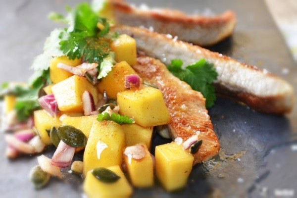 Ensalada de mango con calabaza