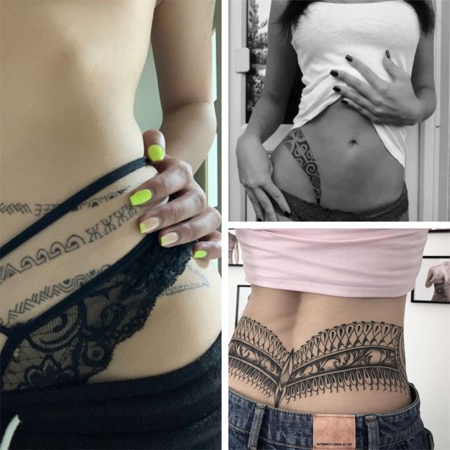 Tatuajes en la cintura para mujeres-encaje