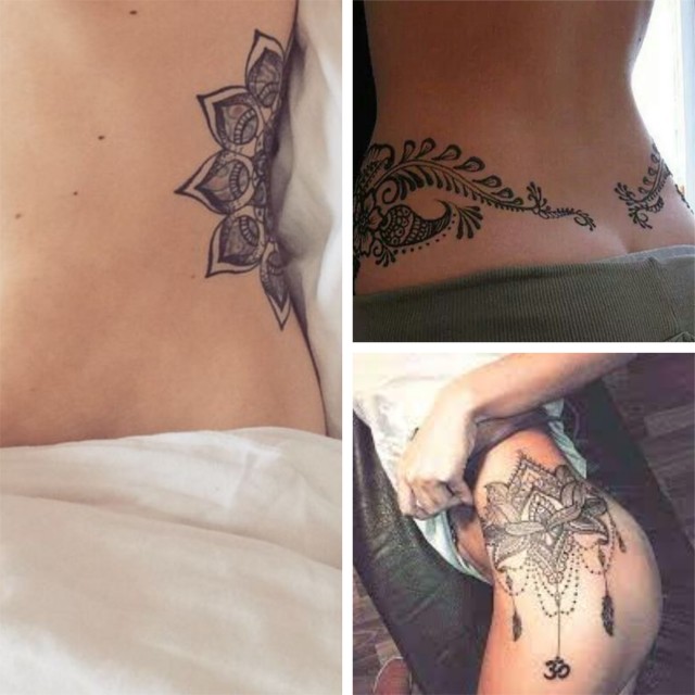 Tatuajes en la cintura para mujeres-mandala