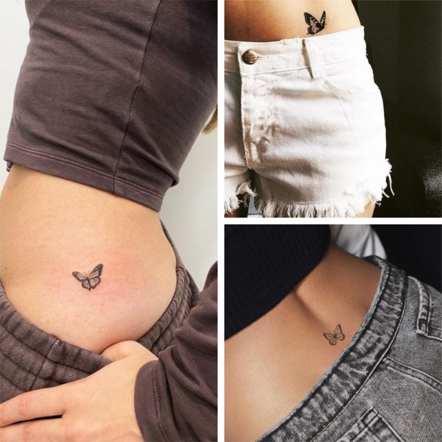 Tatuajes en la cintura para mujeres-mariposas