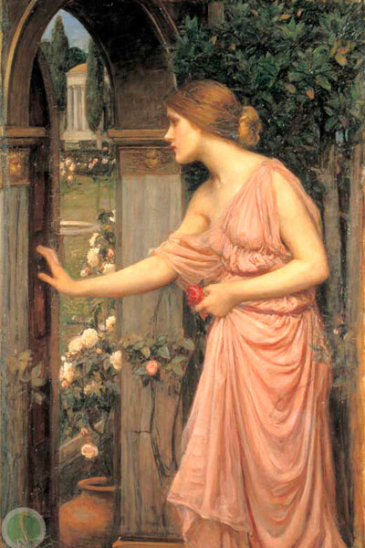 Psique entrando al Jardín de Cupido, de John William Waterhouse